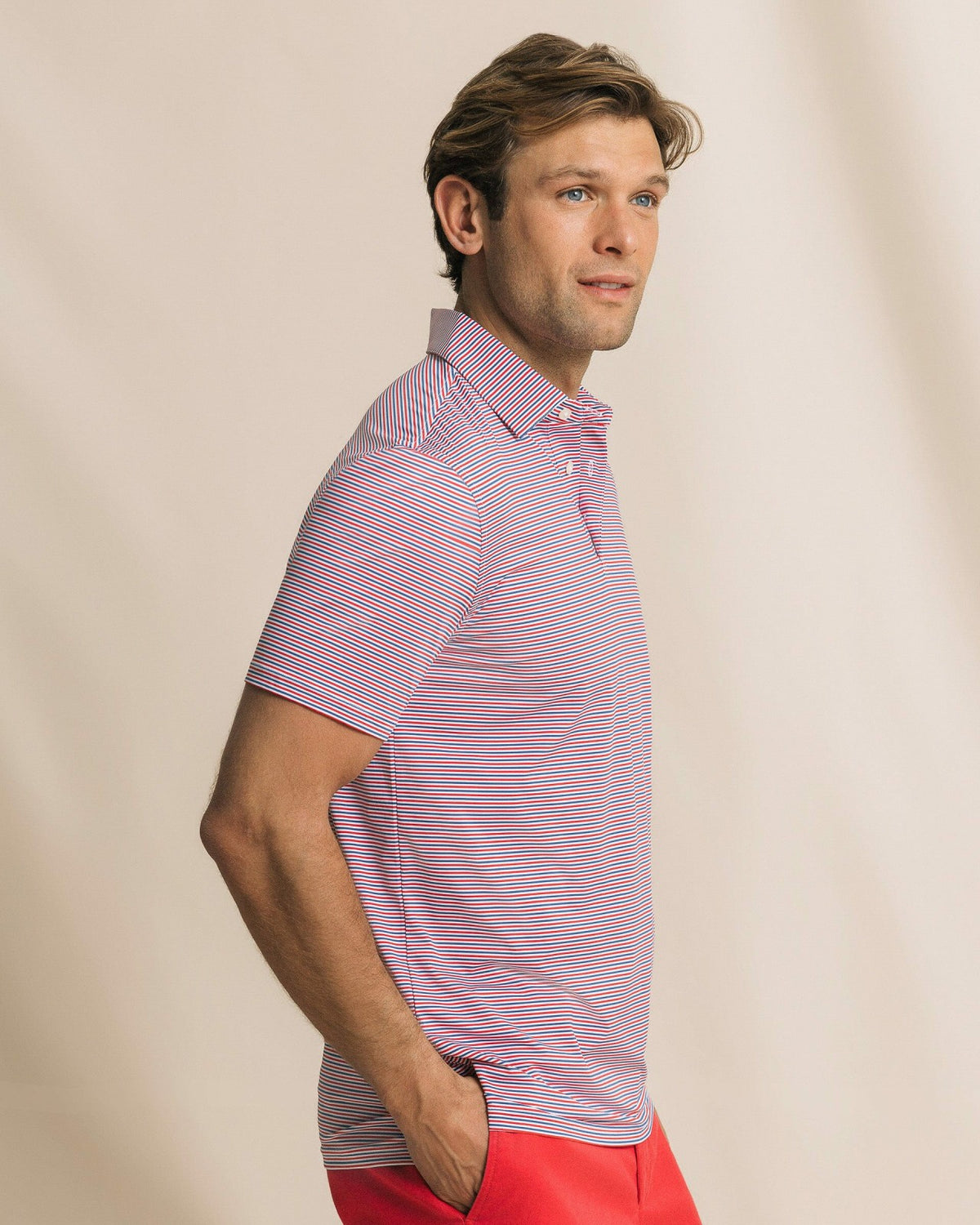 Pelican Landing Stripe Performance Polo
