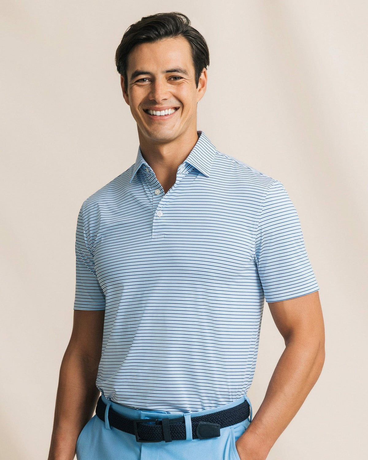 Pelican Landing Stripe Performance Polo
