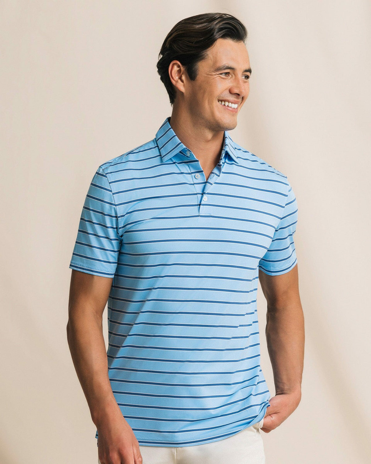 Moonlight Bay Stripe Performance Polo