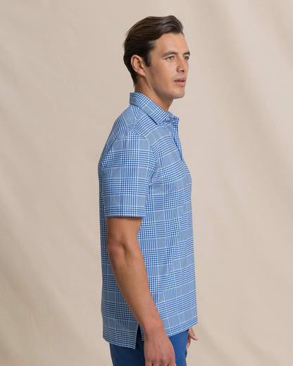 Driver Coral Key Plaid Printed Polo