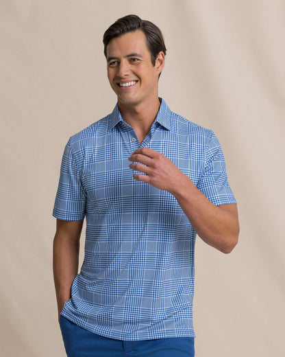 Driver Coral Key Plaid Printed Polo