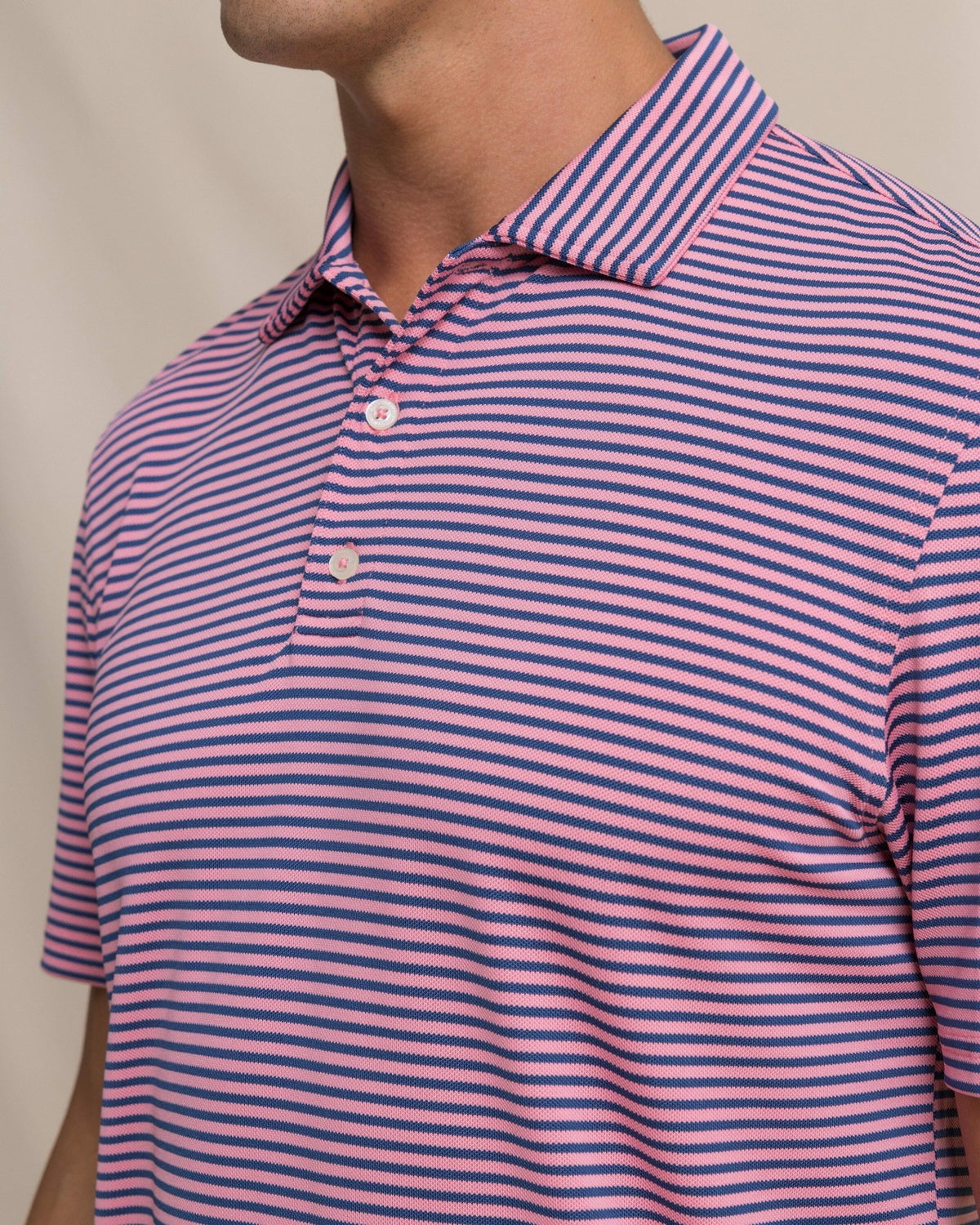 Oceanfront Stripe Pique Performance Polo