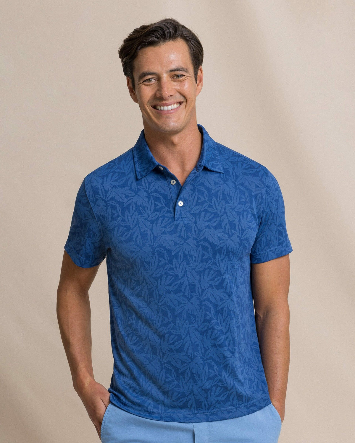 Island Fronds Jacquard Polo