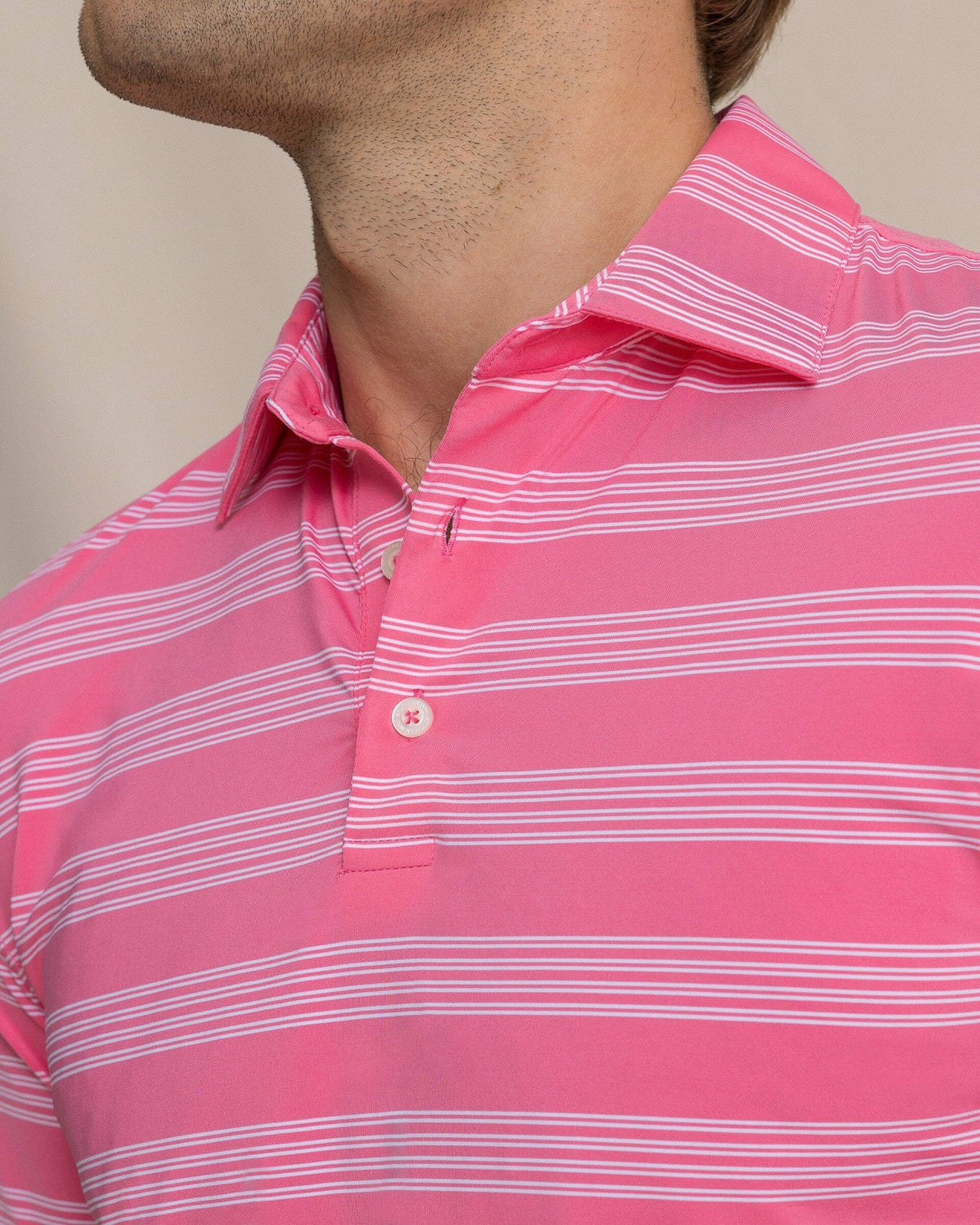 Dune Crest Stripe Performance Polo