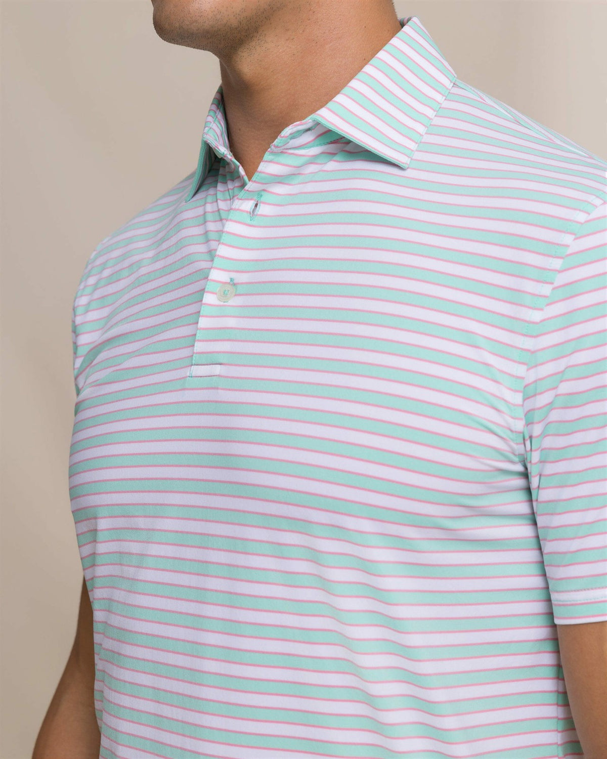 Water Way Stripe Performance Polo