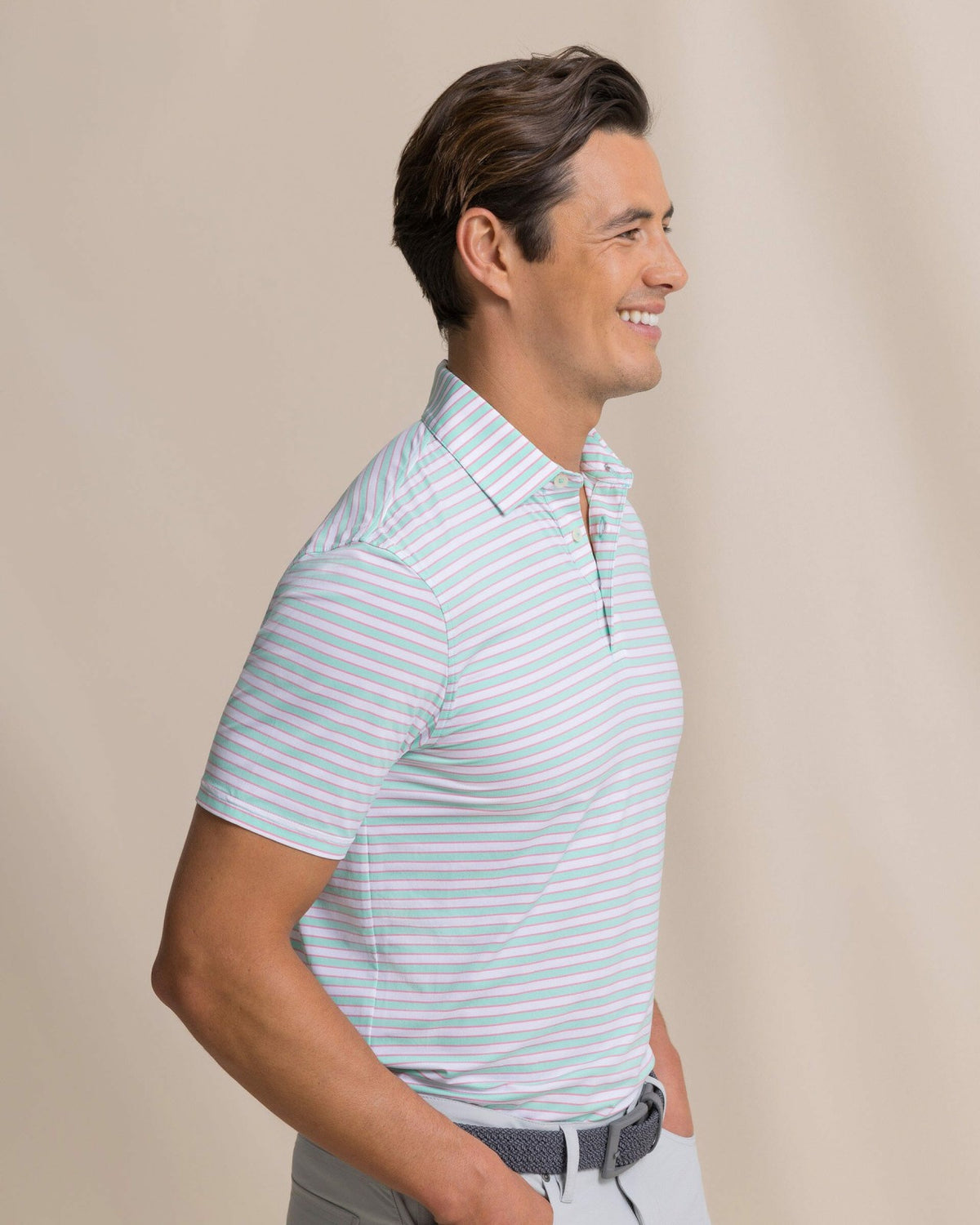 Water Way Stripe Performance Polo