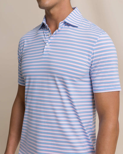 Water Way Stripe Performance Polo