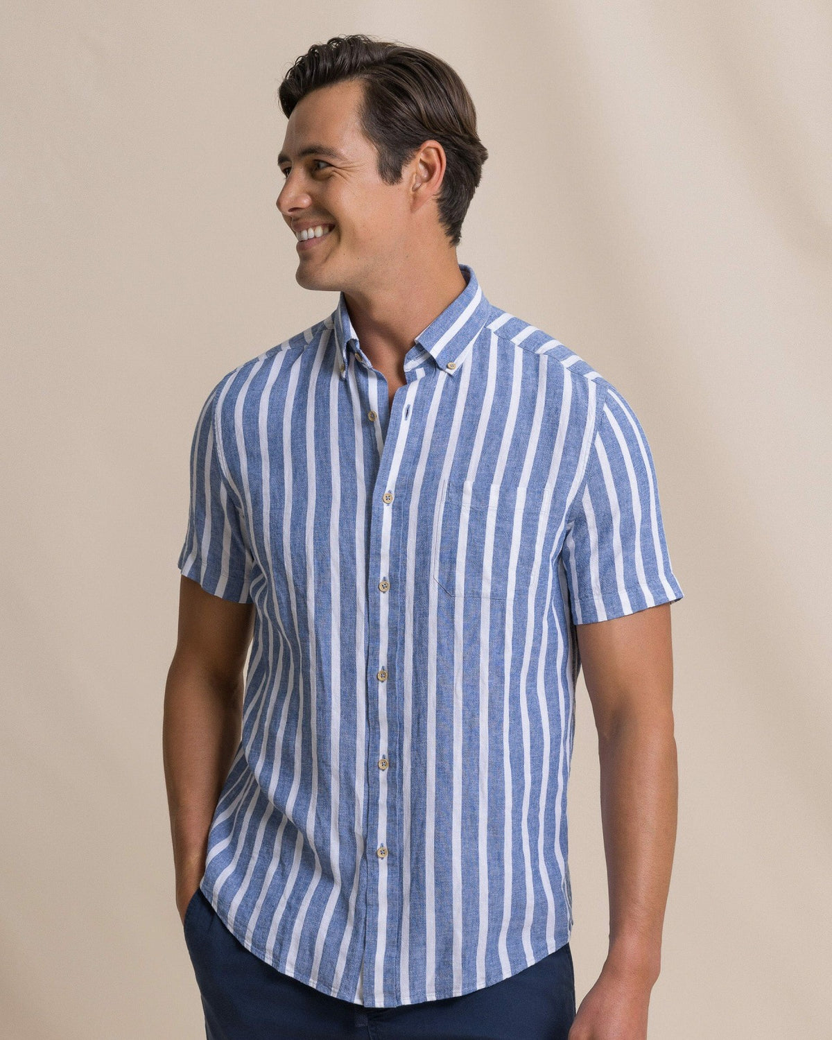 Seamark Stripe Short Sleeve Sport Shirt