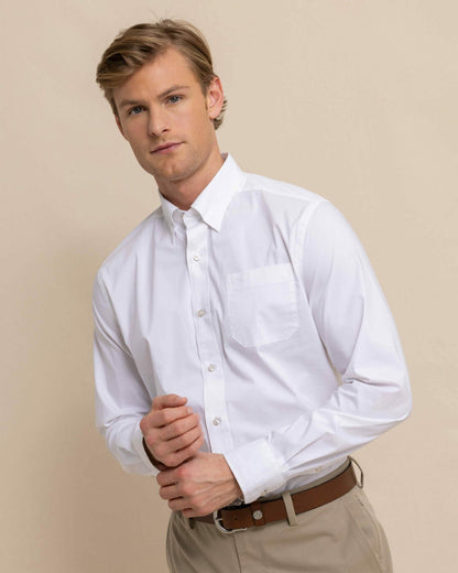 Charleston Overbrook Solid White Sport Shirt