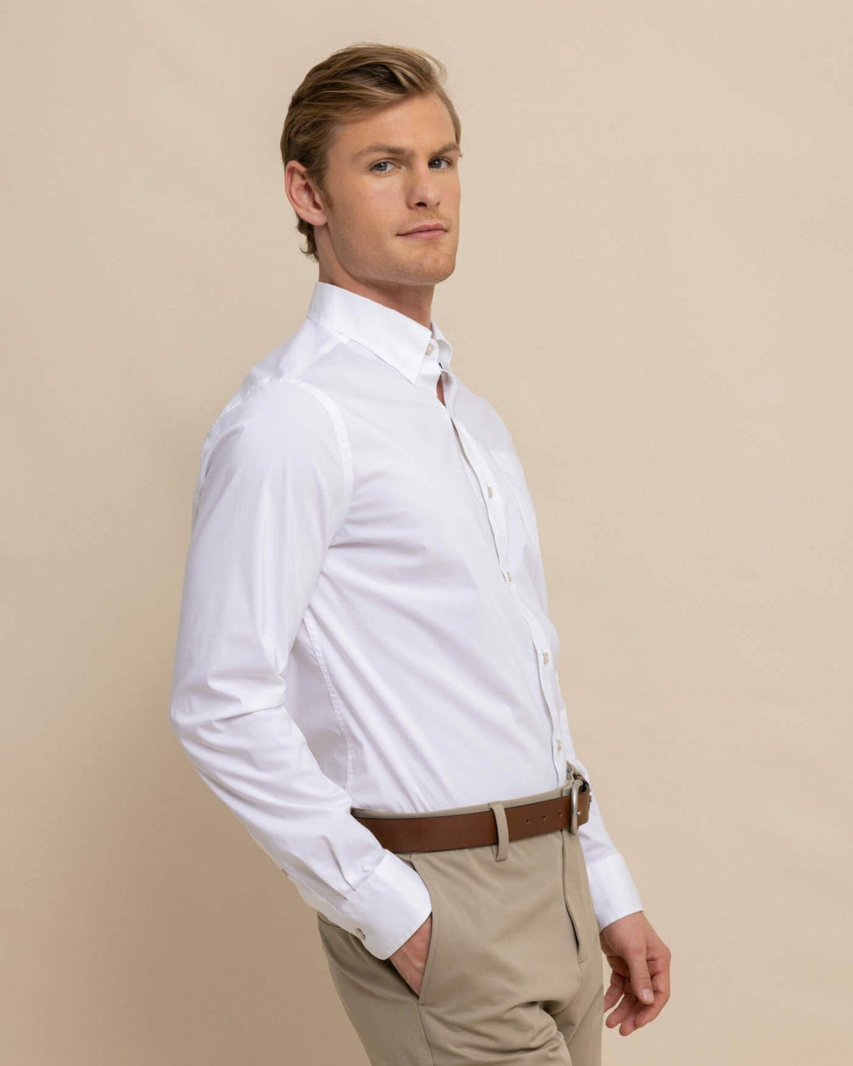 Charleston Overbrook Solid White Sport Shirt