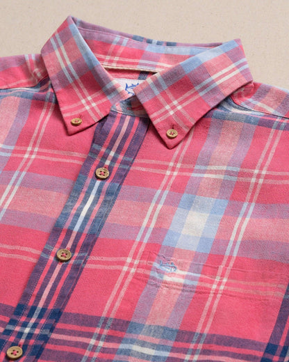 Cedar Island Plaid Linen Rayon Sport Shirt