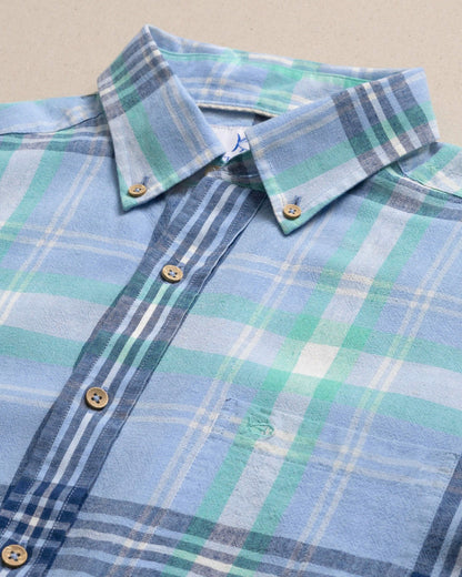 Cedar Island Plaid Linen Rayon Sport Shirt