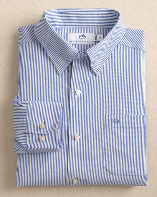 Charleston Granby Stripe Embroidered Sport Shirt