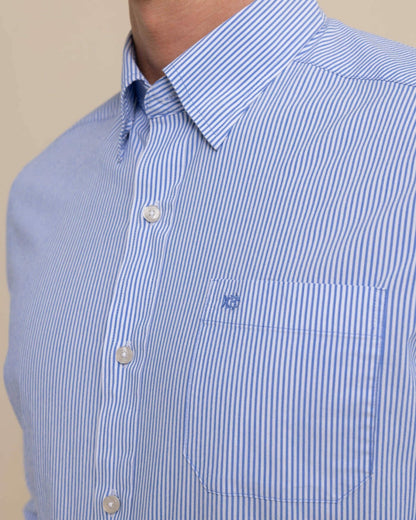 Charleston Granby Stripe Embroidered Sport Shirt