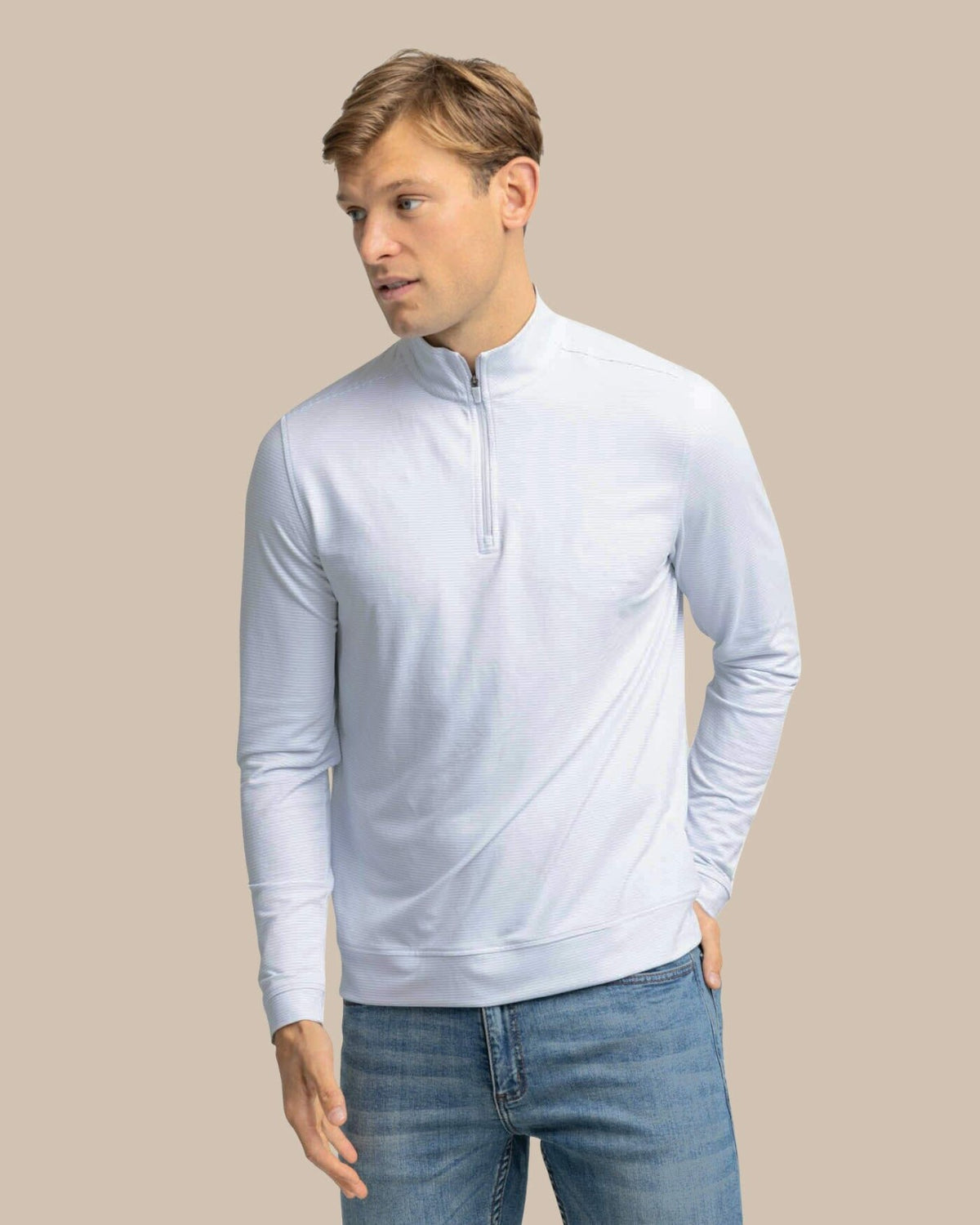 Cruiser Micro-Stripe Heather Quarter Zip