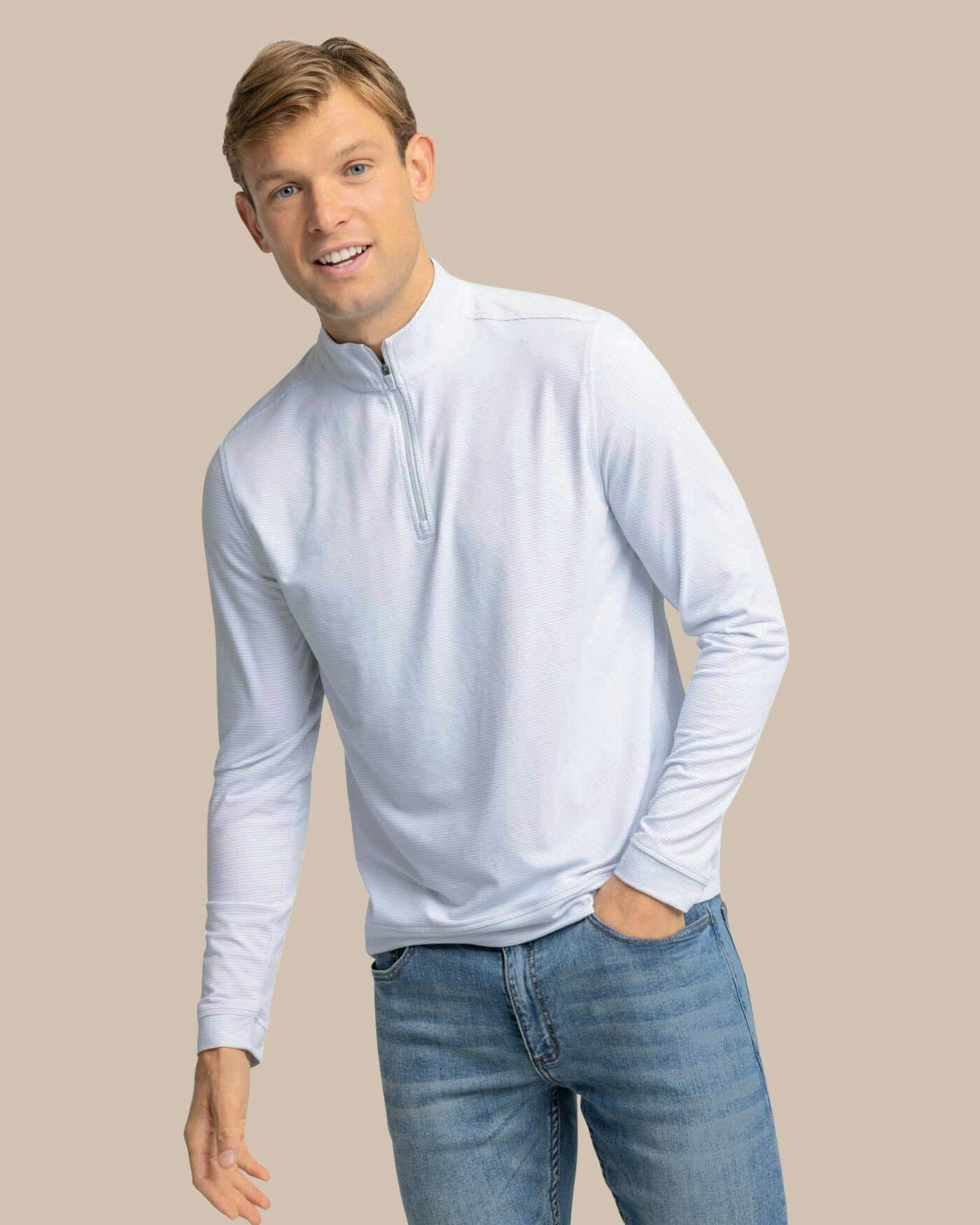 Cruiser Micro-Stripe Heather Quarter Zip