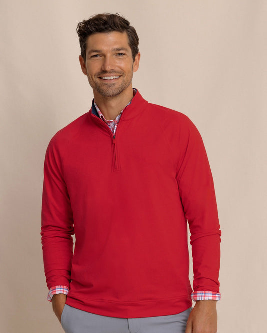 Cruiser Heather Quarter Zip Pullover - Crab Red