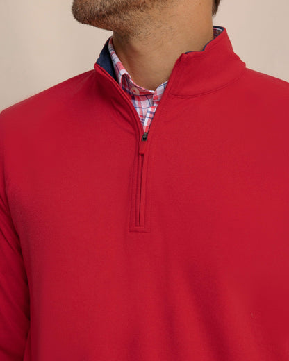 Cruiser Heather Quarter Zip Pullover - Crab Red
