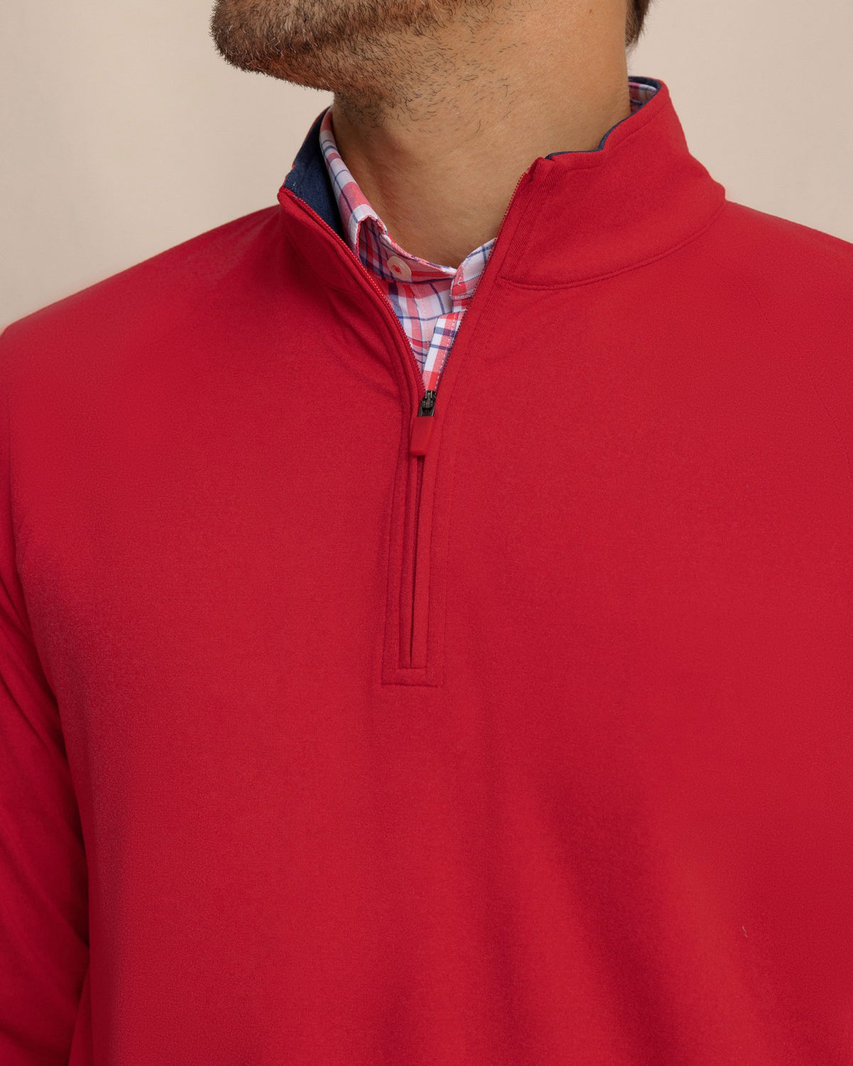 Cruiser Heather Quarter Zip Pullover - Crab Red