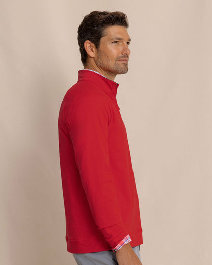 Cruiser Heather Quarter Zip Pullover - Crab Red