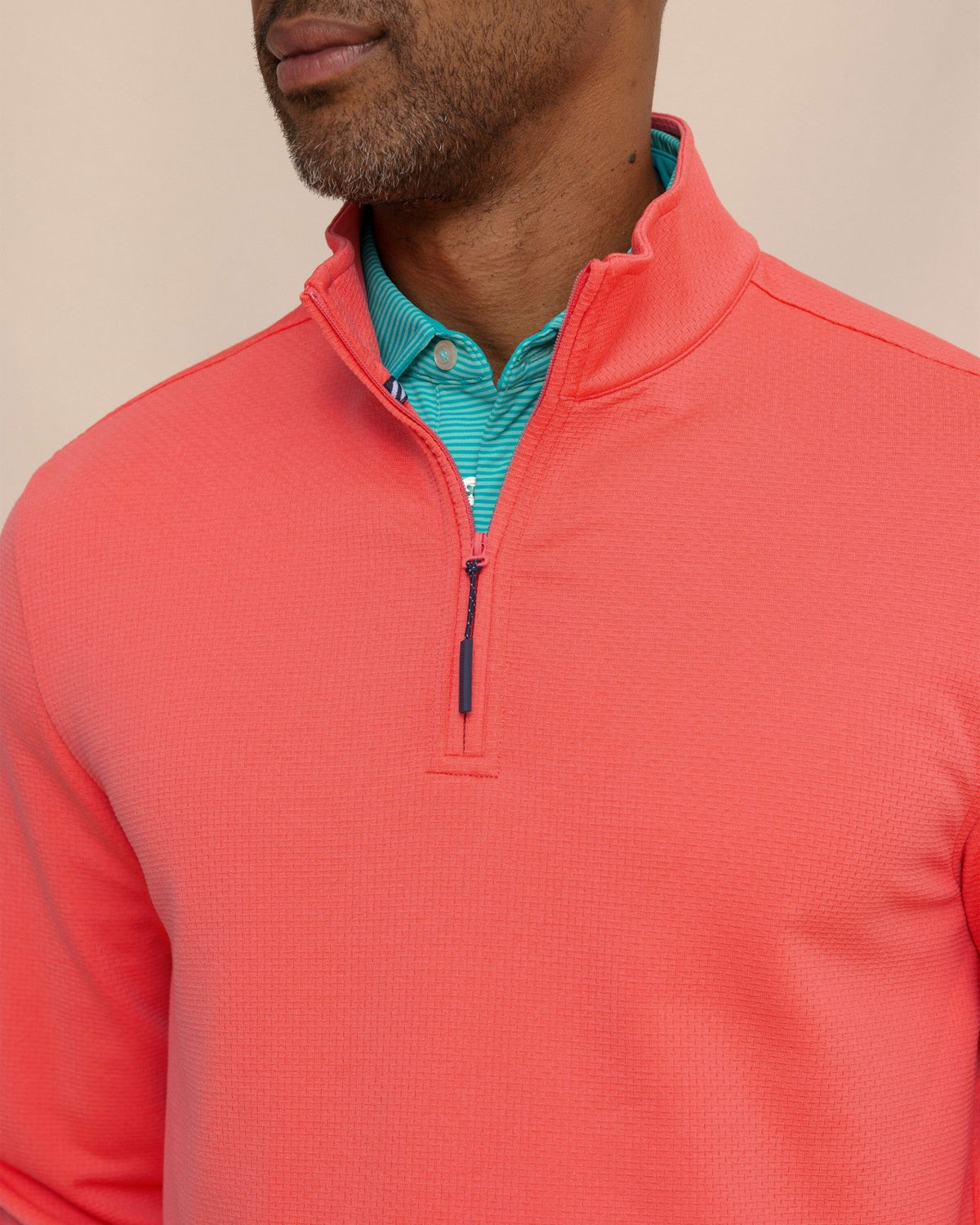 Schooner Quarter Zip - Sunkist Coral