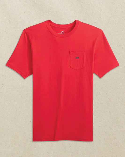 Embroidered Skipjack T-Shirt - Red & Black
