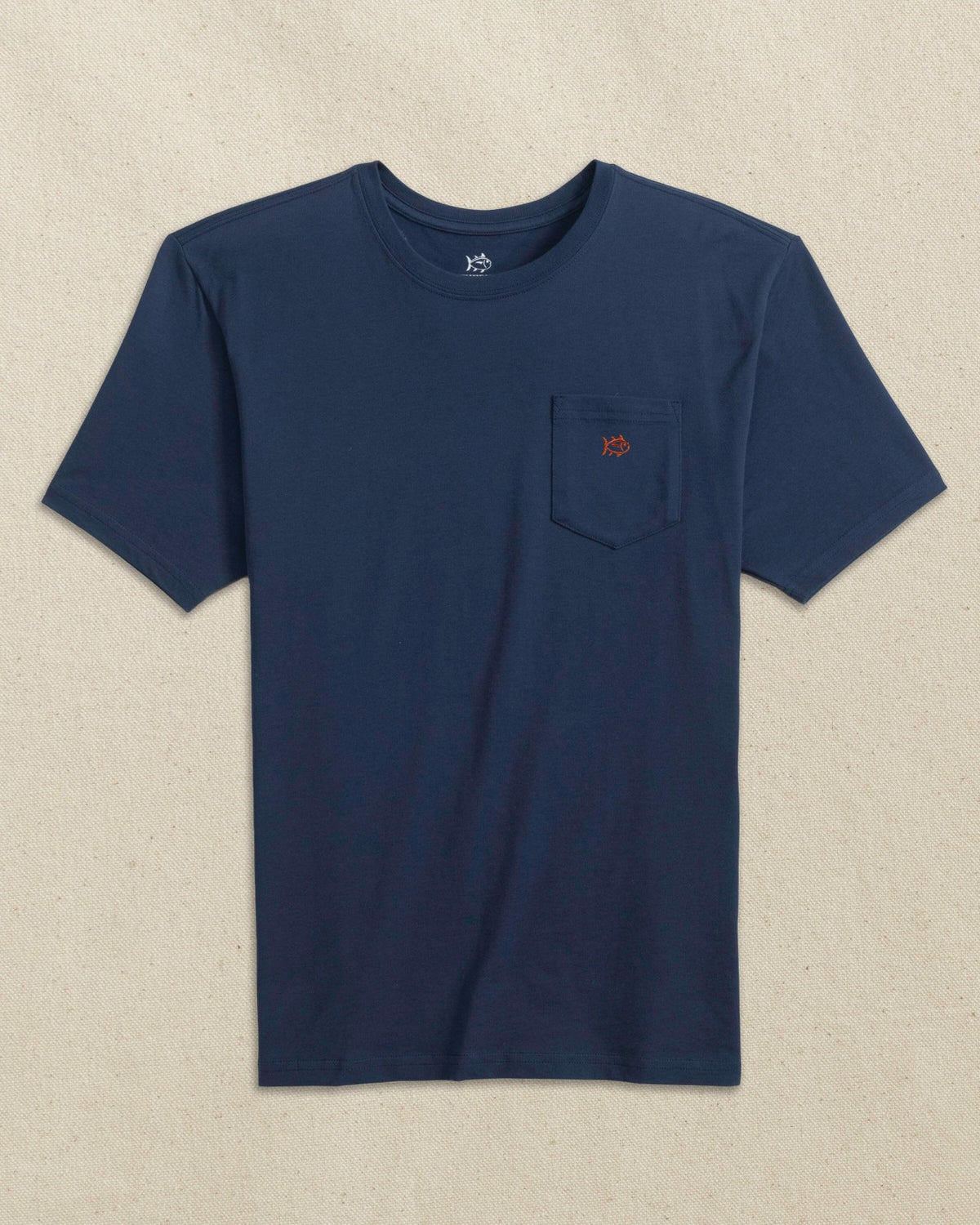 Embroidered Skipjack T-Shirt - Navy & Red