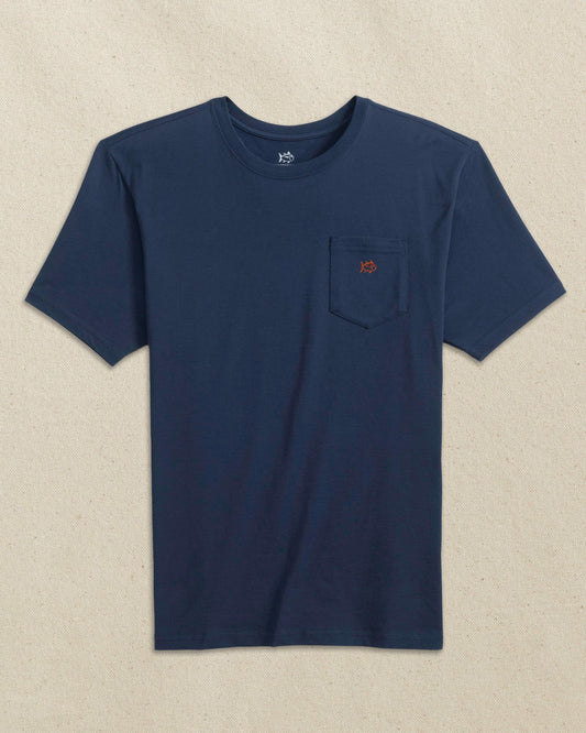 Embroidered Skipjack T-Shirt - Navy & Red