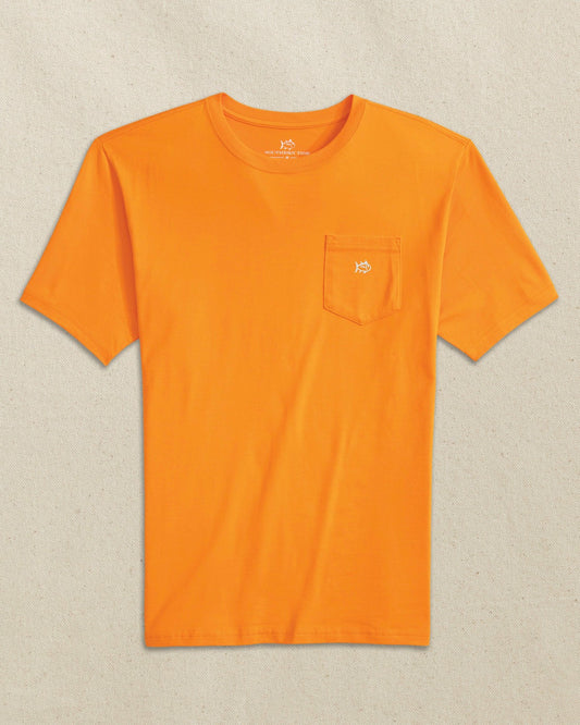 Embroidered Skipjack T-Shirt - Orange & White