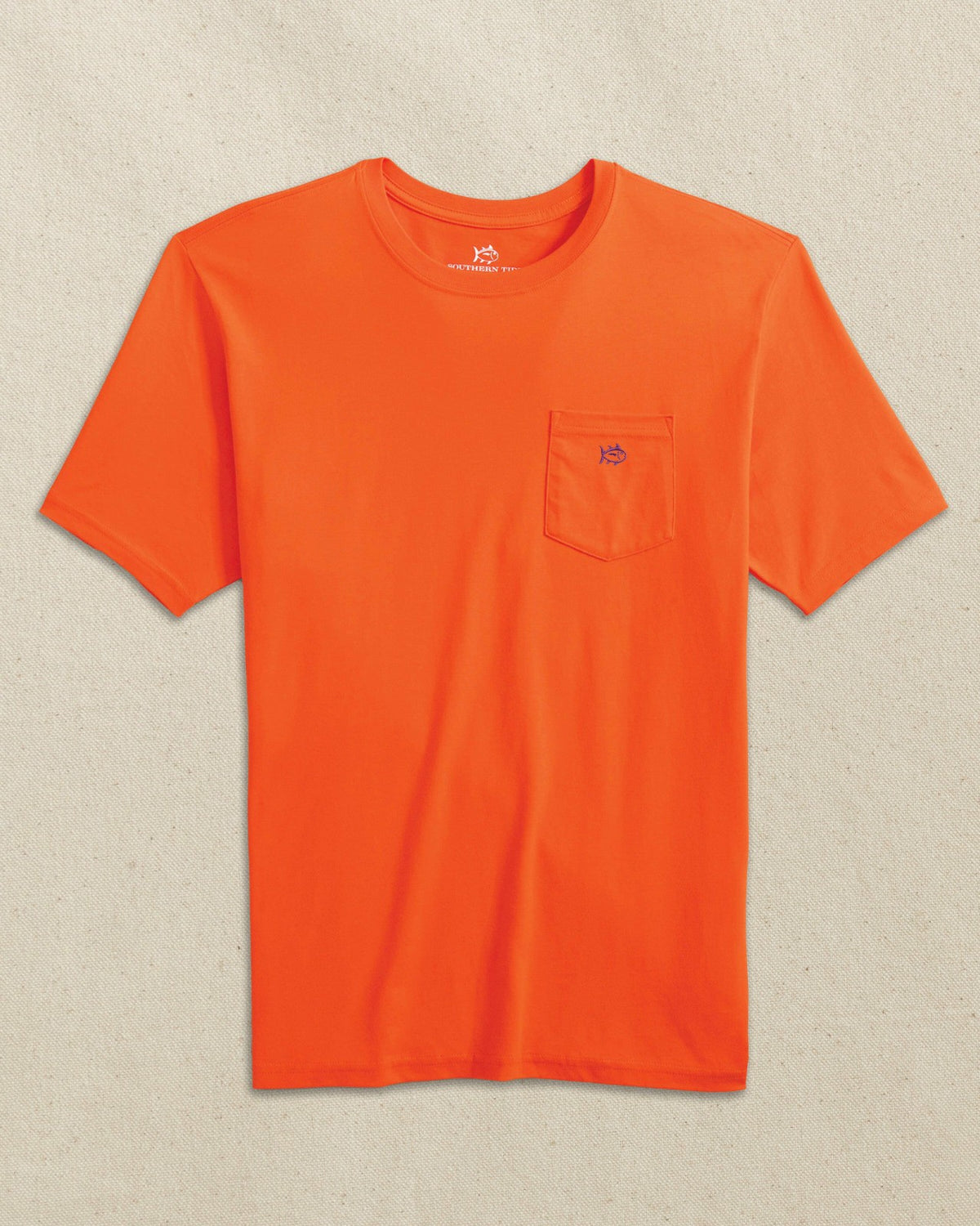 Embroidered Skipjack T-Shirt - Orange & Purple