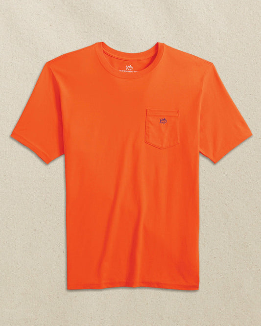Embroidered Skipjack T-Shirt - Orange & Purple