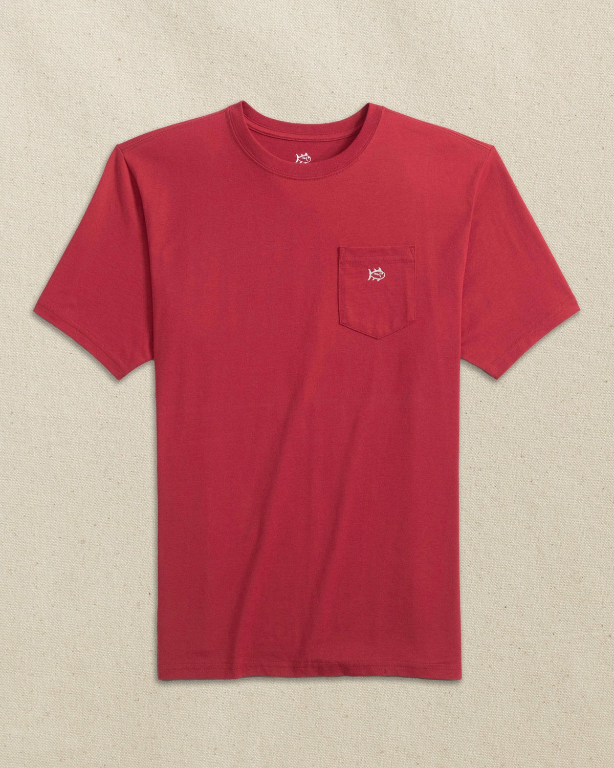 Embroidered Skipjack T-Shirt - Crimson & White