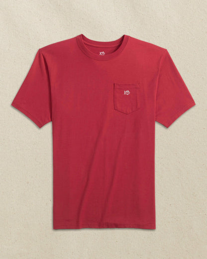 Embroidered Skipjack T-Shirt - Crimson & White