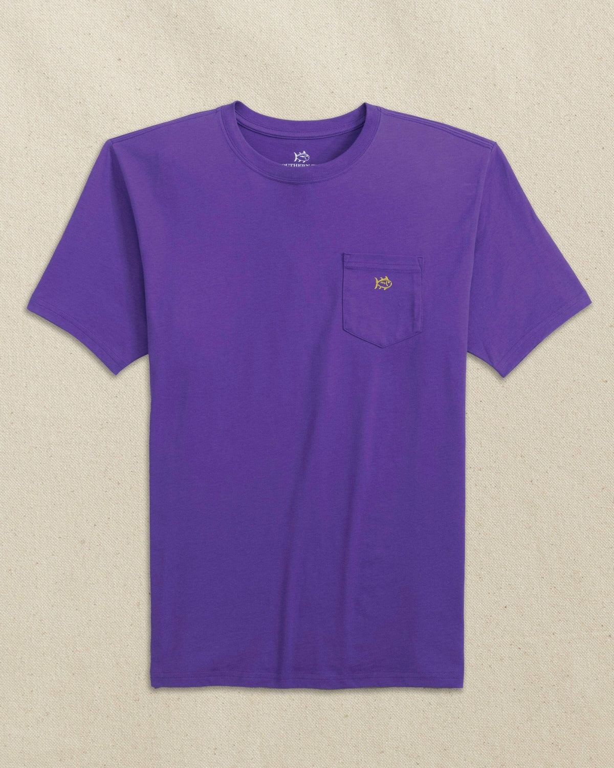 Embroidered Skipjack T-Shirt - Purple & Yellow