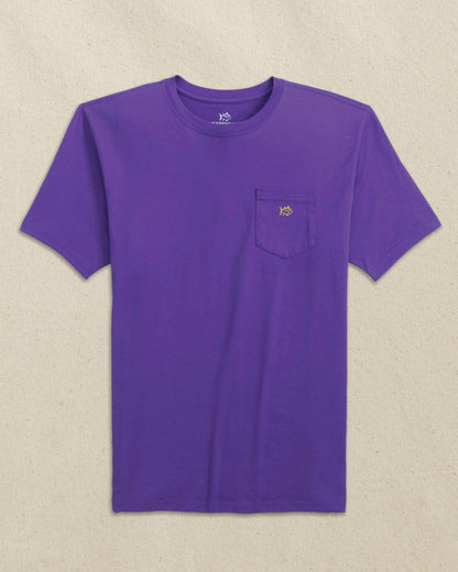 Embroidered Skipjack T-Shirt - Purple & Yellow