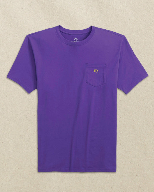 Embroidered Skipjack T-Shirt - Purple & Yellow