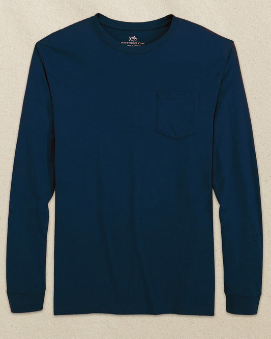 Navy Classic Long Sleeve Pocket T-Shirt