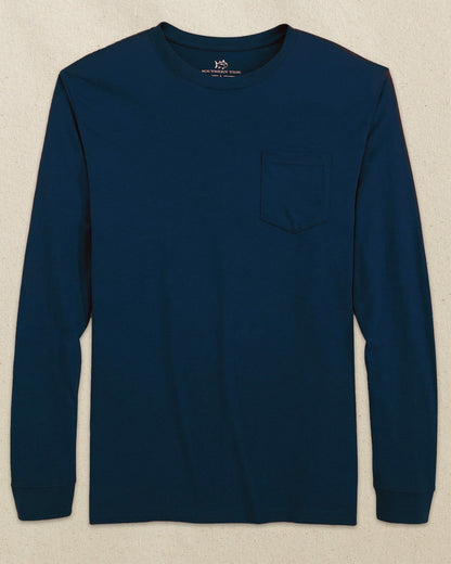 Navy Classic Long Sleeve Pocket T-Shirt