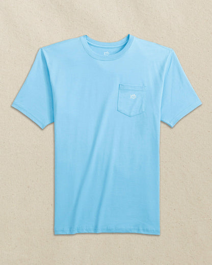 Embroidered Skipjack Tee - Light Blue & White
