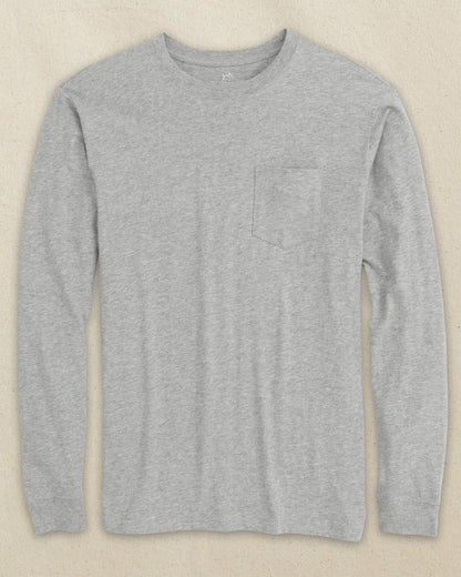 Heather Grey Classic Long Sleeve Pocket T-Shirt