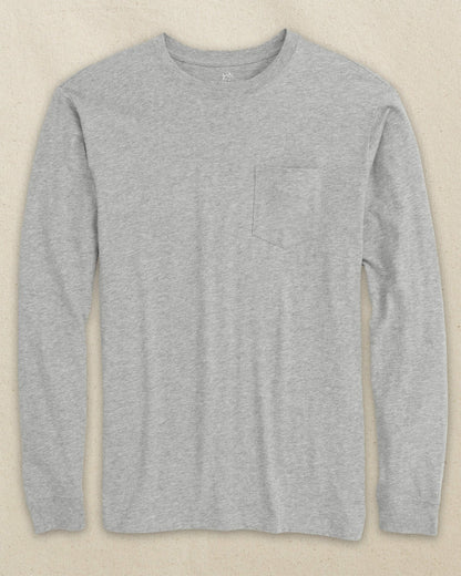 Heather Grey Classic Long Sleeve Pocket T-Shirt