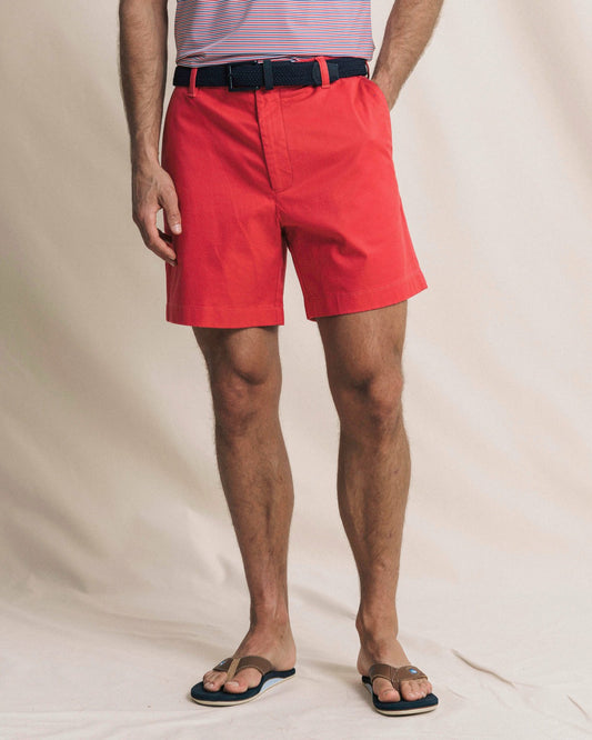 Channel Marker 7" Chino Short - Claret Red