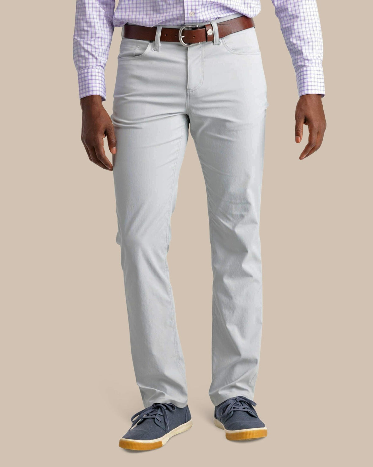 Mens Slim Fit Performance Chino Pants – Grey