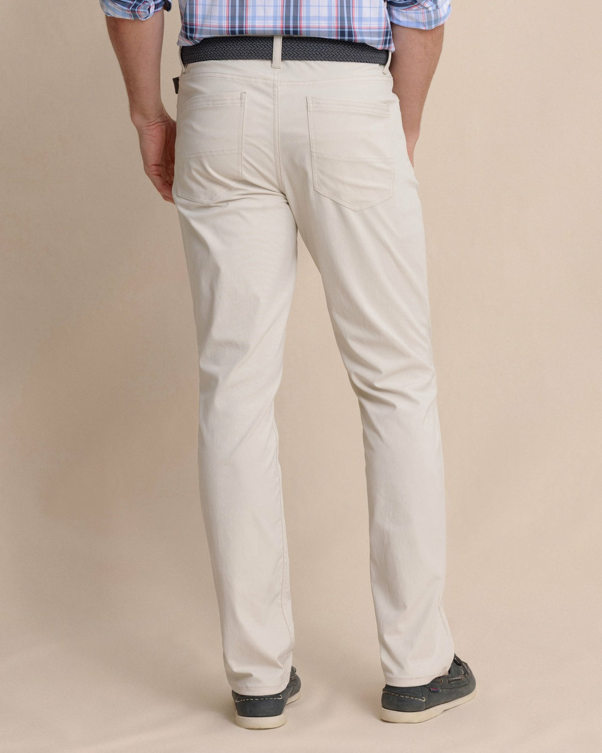 Mens Chino Pants in Performance Fabric - Khaki Stone