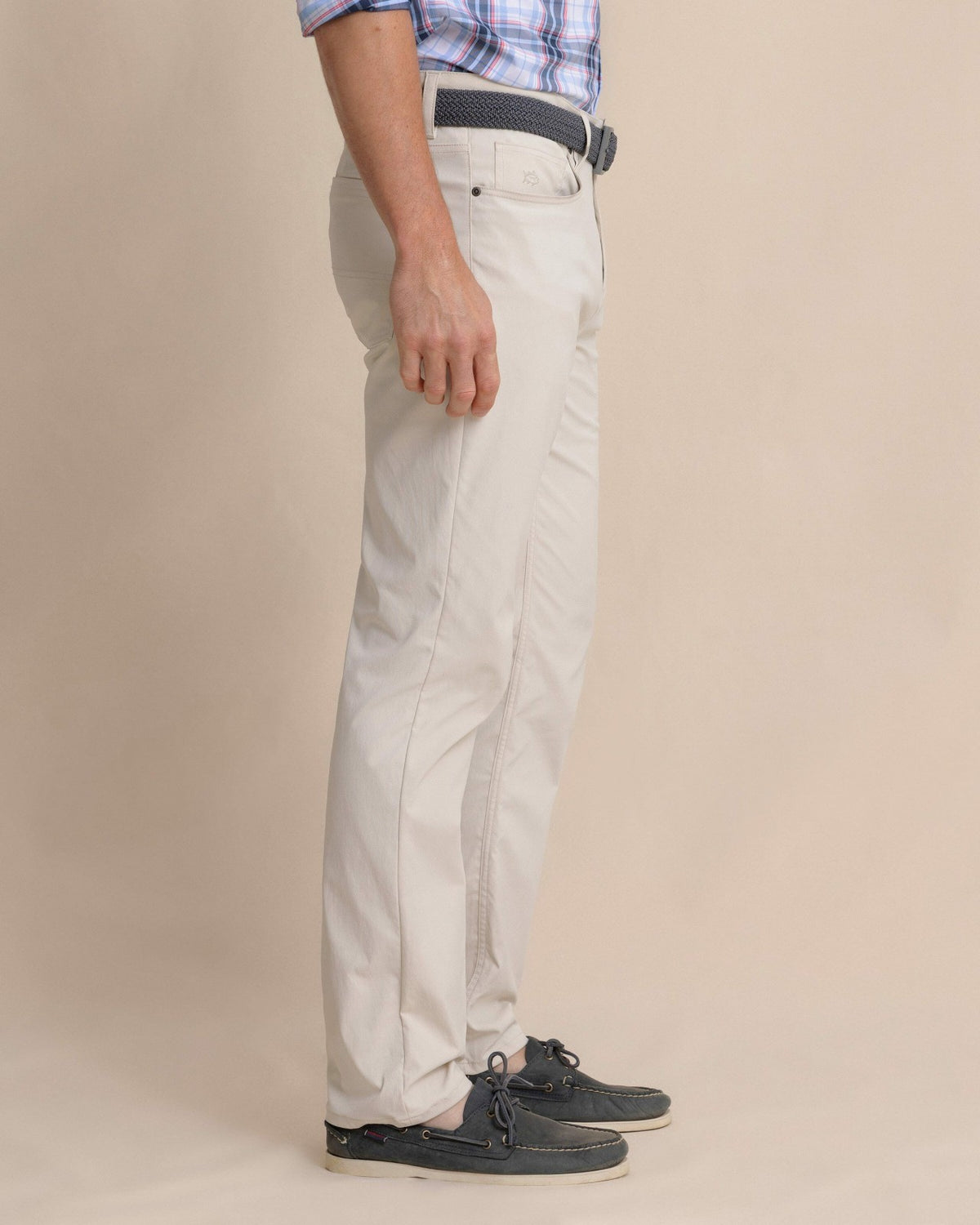 Mens Chino Pants in Performance Fabric - Khaki Stone