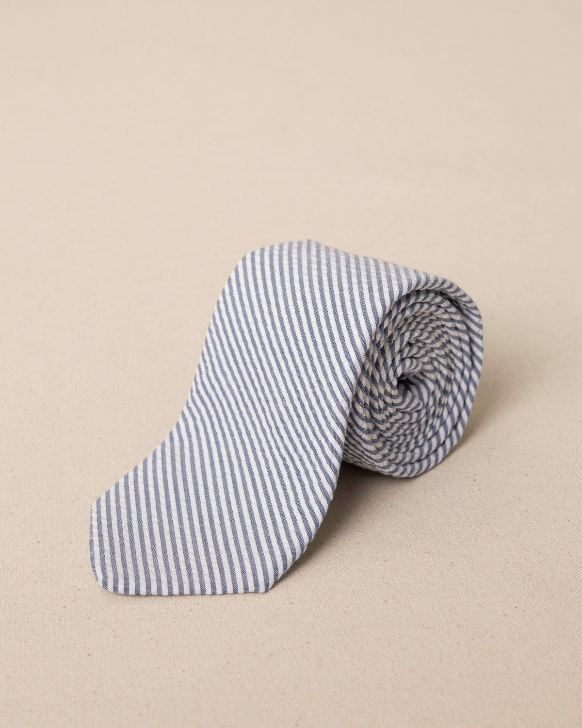 High Cotton Blue and White Seersucker Necktie