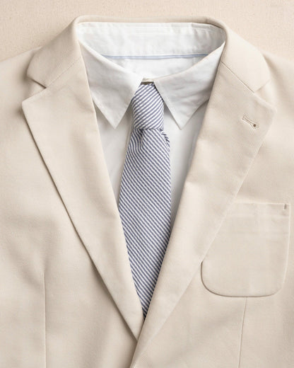 High Cotton Blue and White Seersucker Necktie