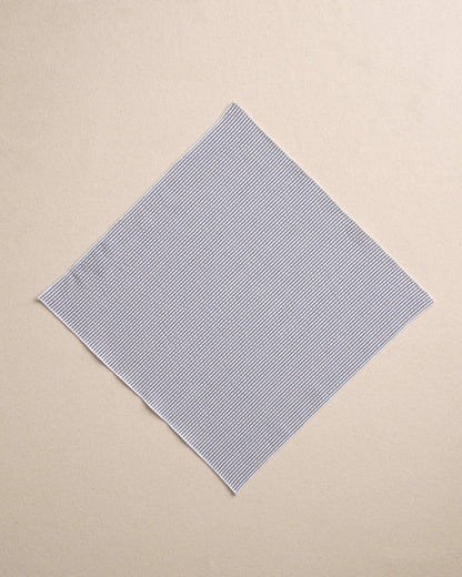 Blue and White Seersucker Pocket Square