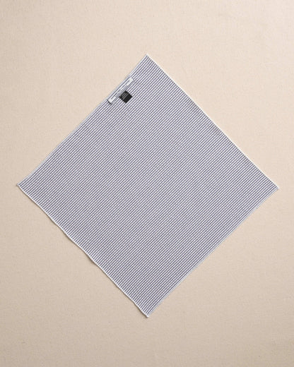 Blue and White Seersucker Pocket Square