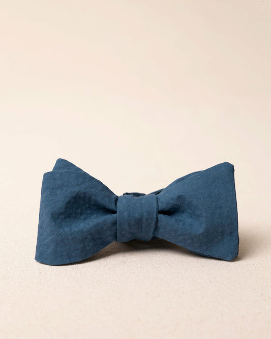 High Cotton Nautical Blue Seersucker Bow Tie